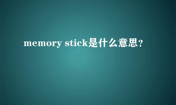 memory stick是什么意思？