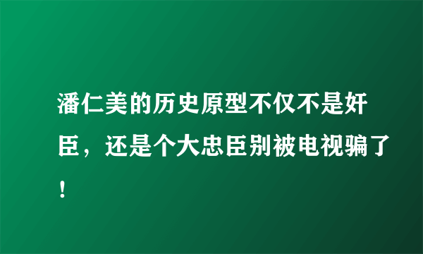 潘仁美的历史原型不仅不是奸臣，还是个大忠臣别被电视骗了！