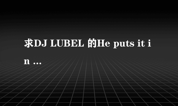 求DJ LUBEL 的He puts it in the wrong hole 的LRC歌词