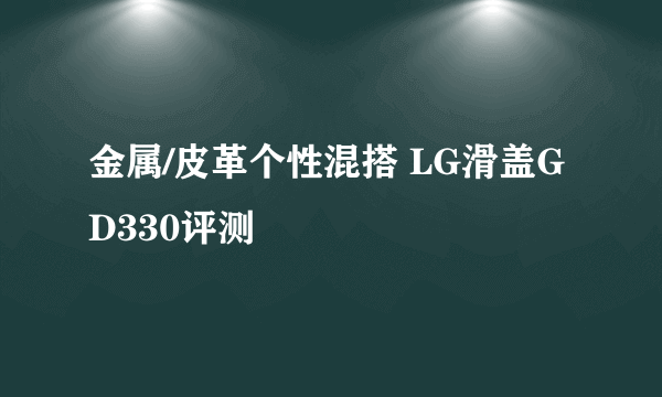 金属/皮革个性混搭 LG滑盖GD330评测