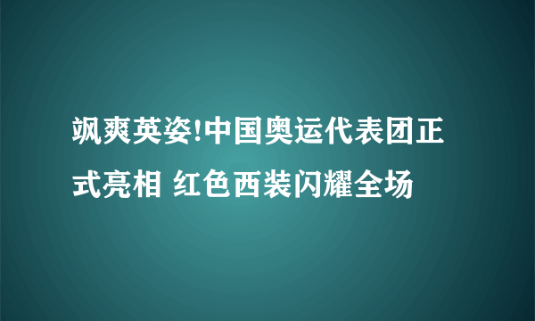 飒爽英姿!中国奥运代表团正式亮相 红色西装闪耀全场