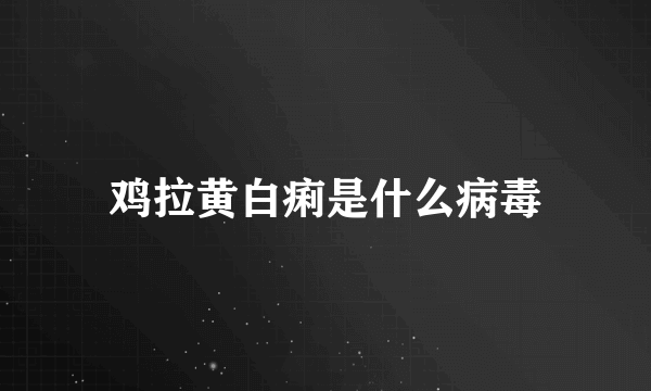 鸡拉黄白痢是什么病毒