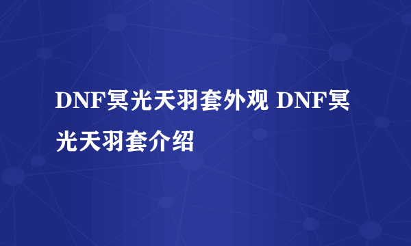 DNF冥光天羽套外观 DNF冥光天羽套介绍