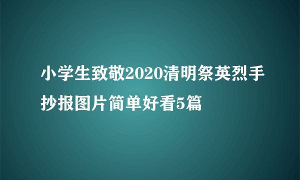 小学生致敬2020清明祭英烈手抄报图片简单好看5篇