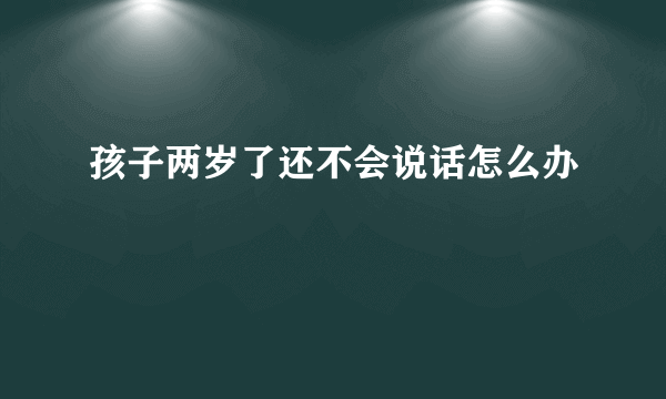 孩子两岁了还不会说话怎么办