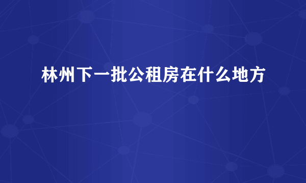 林州下一批公租房在什么地方