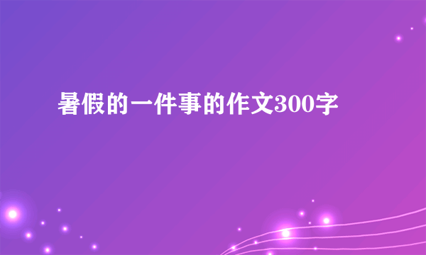 暑假的一件事的作文300字