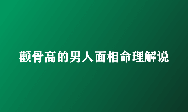 颧骨高的男人面相命理解说