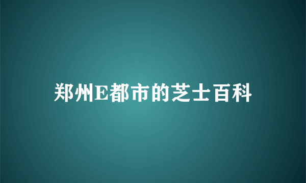 郑州E都市的芝士百科