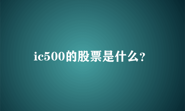 ic500的股票是什么？