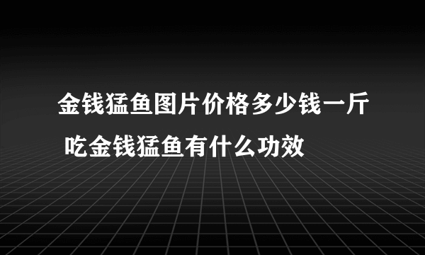 金钱猛鱼图片价格多少钱一斤 吃金钱猛鱼有什么功效