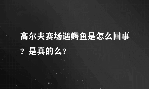 高尔夫赛场遇鳄鱼是怎么回事？是真的么？