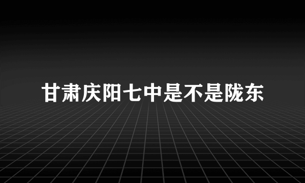 甘肃庆阳七中是不是陇东