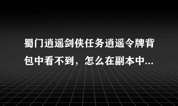 蜀门逍遥剑侠任务逍遥令牌背包中看不到，怎么在副本中召唤逍遥剑侠