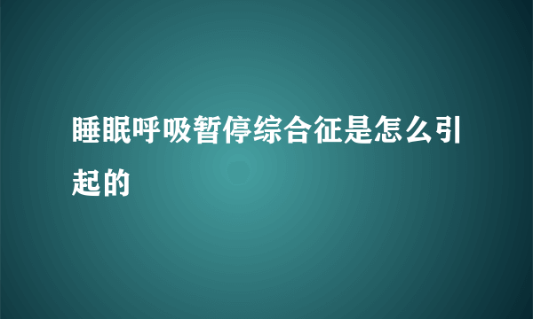 睡眠呼吸暂停综合征是怎么引起的