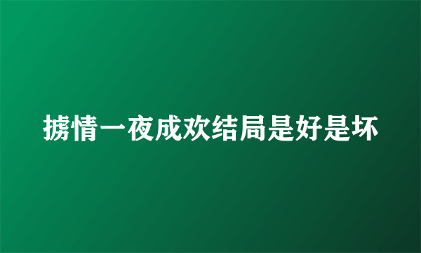 掳情一夜成欢结局是好是坏