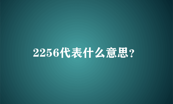 2256代表什么意思？