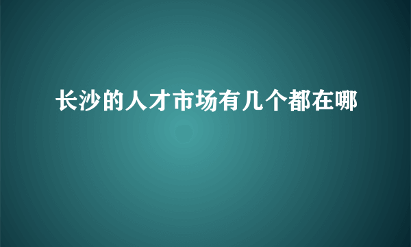 长沙的人才市场有几个都在哪