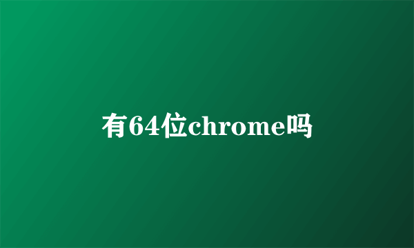 有64位chrome吗