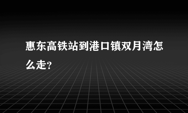 惠东高铁站到港口镇双月湾怎么走？