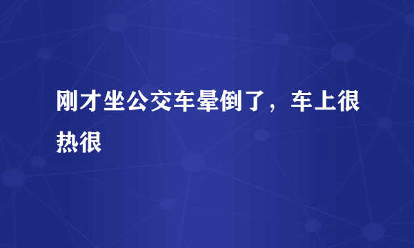 刚才坐公交车晕倒了，车上很热很