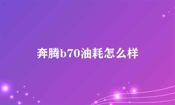 奔腾b70油耗怎么样