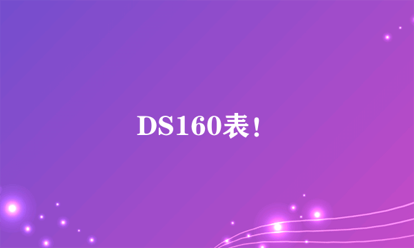 DS160表！