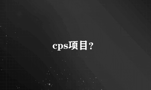 cps项目？