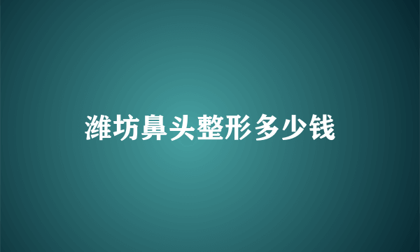 潍坊鼻头整形多少钱