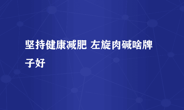 坚持健康减肥 左旋肉碱啥牌子好