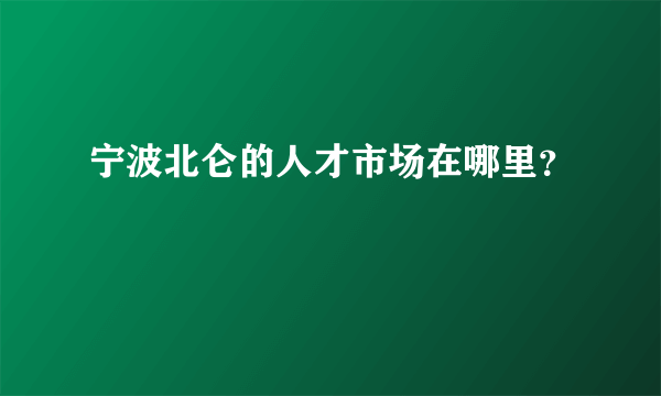 宁波北仑的人才市场在哪里？