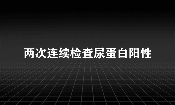 两次连续检查尿蛋白阳性