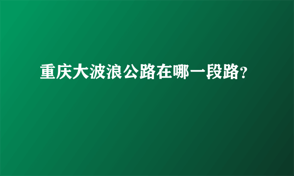 重庆大波浪公路在哪一段路？