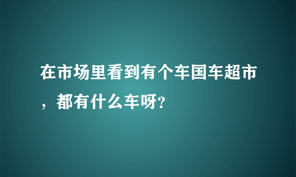 在市场里看到有个车国车超市，都有什么车呀？