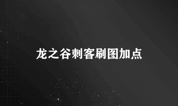 龙之谷刺客刷图加点