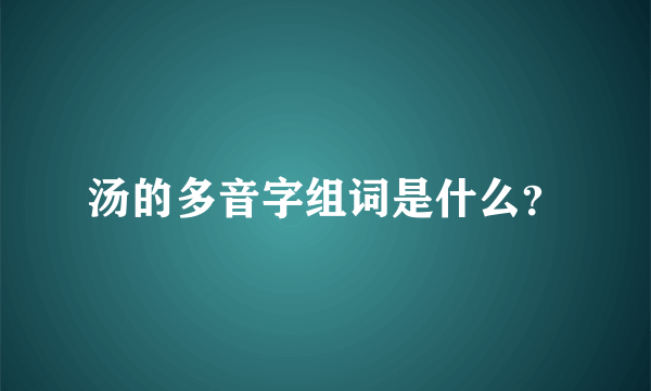 汤的多音字组词是什么？