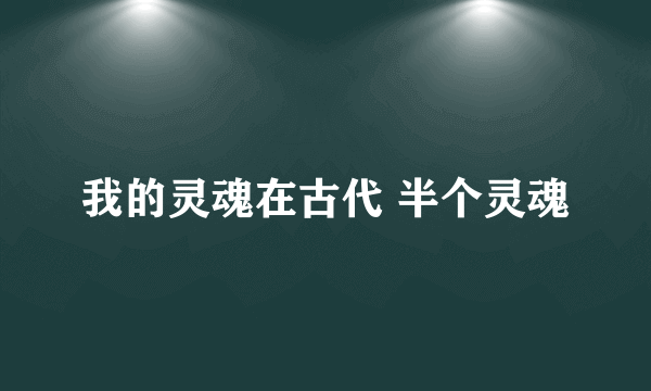 我的灵魂在古代 半个灵魂