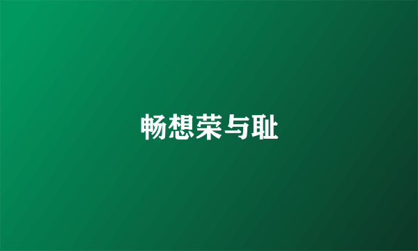 畅想荣与耻