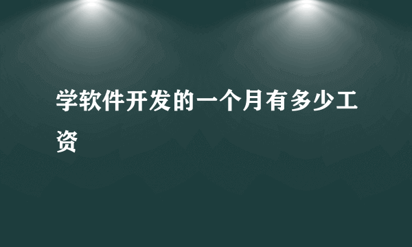 学软件开发的一个月有多少工资