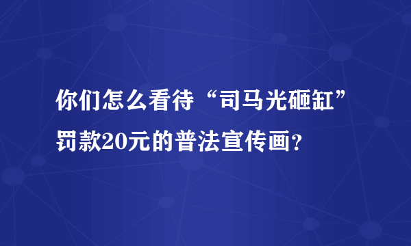 你们怎么看待“司马光砸缸”罚款20元的普法宣传画？