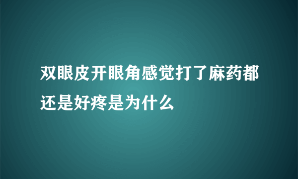 双眼皮开眼角感觉打了麻药都还是好疼是为什么