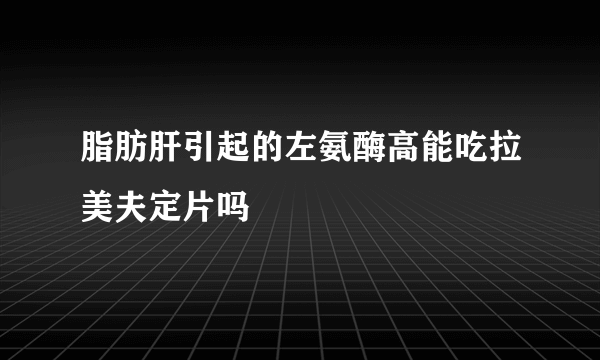 脂肪肝引起的左氨酶高能吃拉美夫定片吗