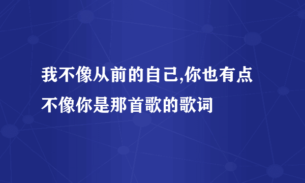 我不像从前的自己,你也有点不像你是那首歌的歌词