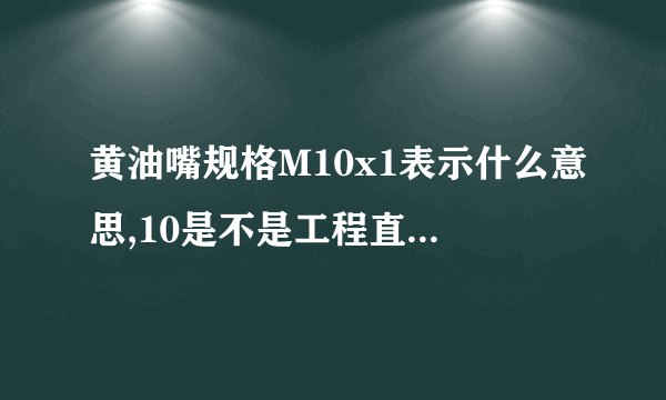 黄油嘴规格M10x1表示什么意思,10是不是工程直径。X1表示什么呀？谢谢