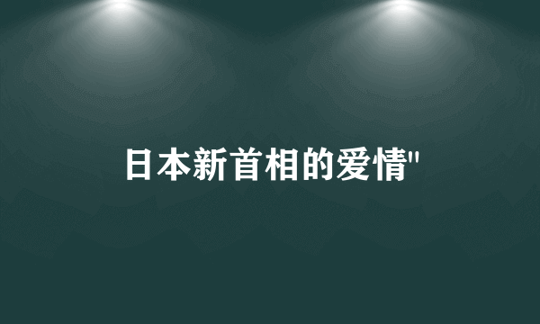 日本新首相的爱情