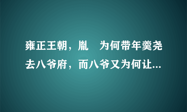 雍正王朝，胤禵为何带年羹尧去八爷府，而八爷又为何让他见四爷？