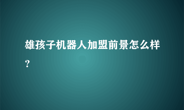 雄孩子机器人加盟前景怎么样？