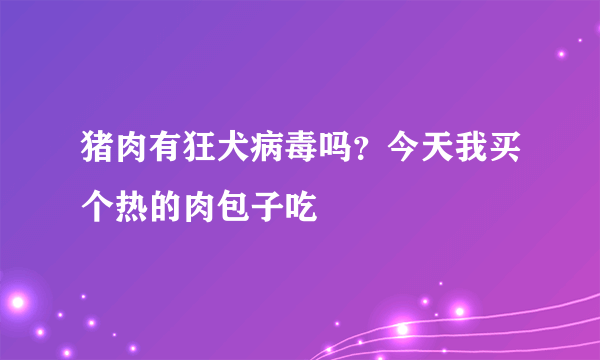 猪肉有狂犬病毒吗？今天我买个热的肉包子吃