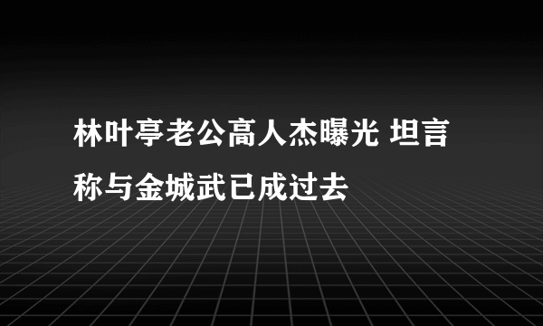 林叶亭老公高人杰曝光 坦言称与金城武已成过去