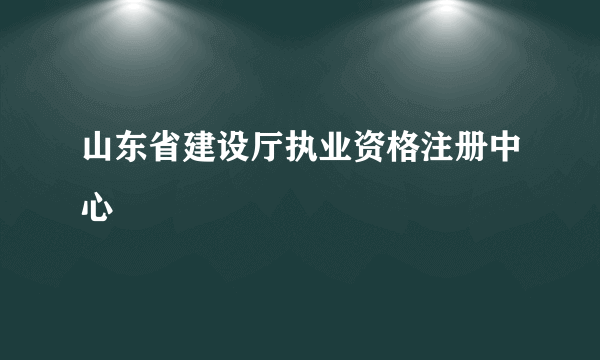 山东省建设厅执业资格注册中心